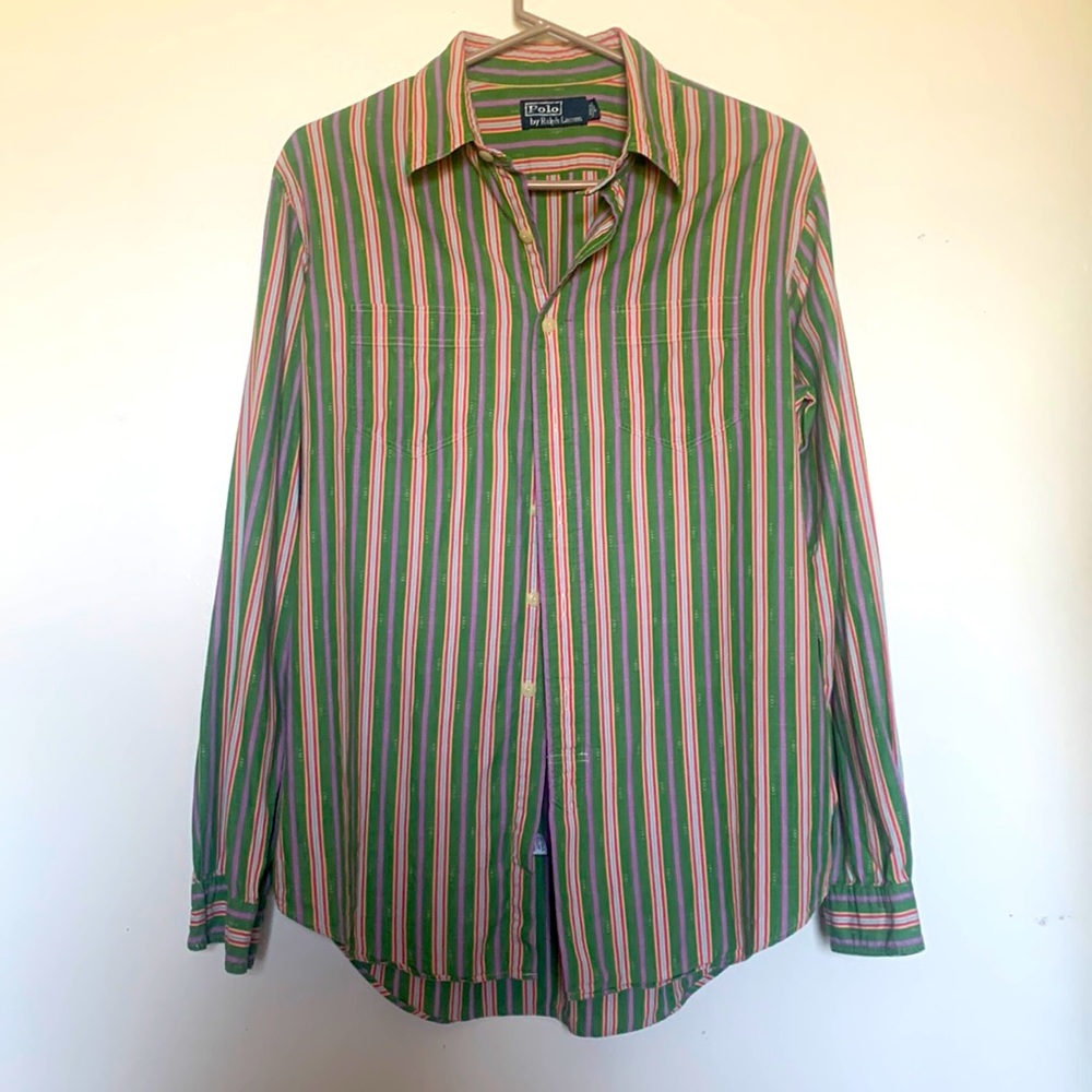 Polo by Ralph Lauren Button Down Shirt Size L(Boys) Color Green